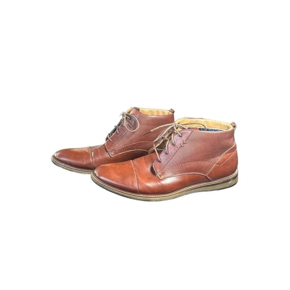 Madden Men's Brown Cap-Toe Chukka Boots, Size 10.5